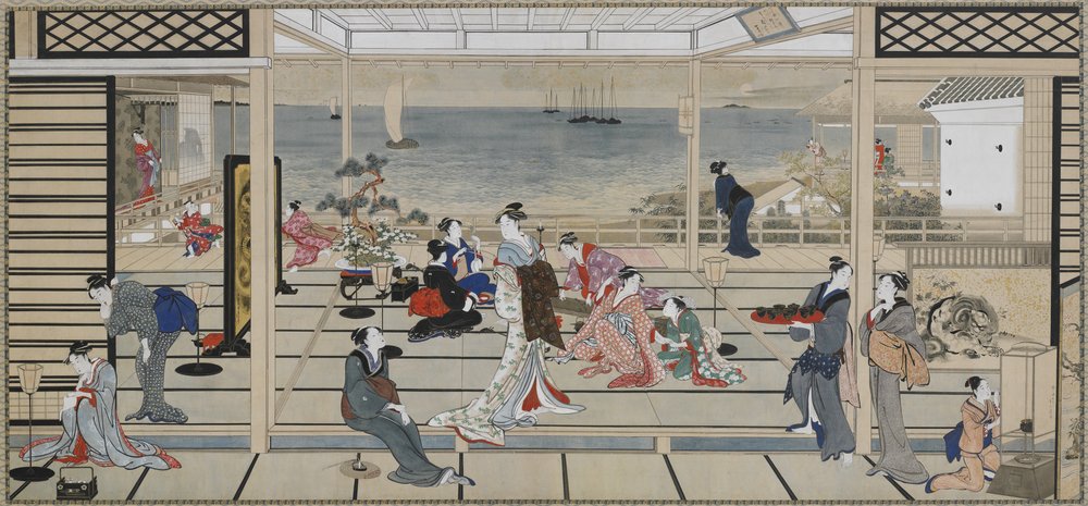 江戸時代の相模銅像での月光の歓喜（18世紀〜19世紀初頭）（紙にインク